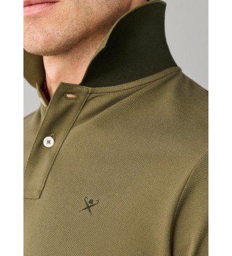 Hackett London Polo Slim Fit Logo verde oliva