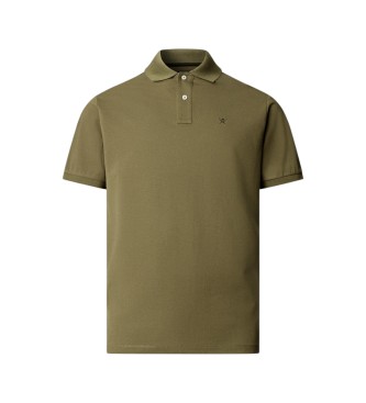 Hackett London Polo Slim Fit Logo verde oliva