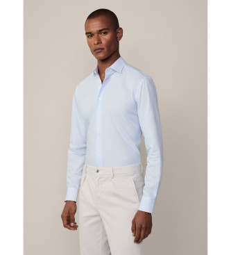 Hackett London Chemise en popeline  micro rayures bleu