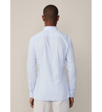 Hackett London Chemise en popeline  micro rayures bleu