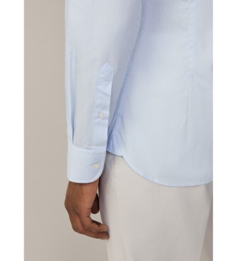 Hackett London Chemise en popeline  micro rayures bleu