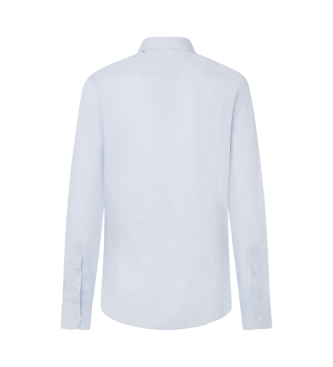 Hackett London Chemise en popeline  micro rayures bleu