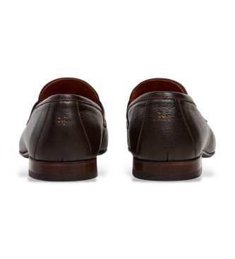 Hackett London Skórzane buty Regal Saddle w kolorze ciemnobrązowym