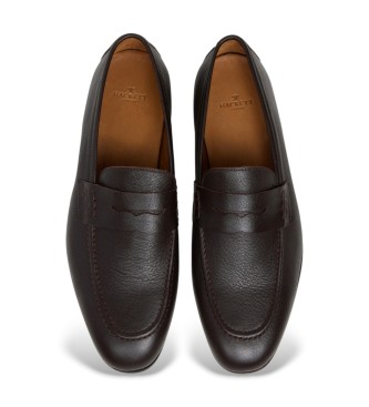 Hackett London Skórzane buty Regal Saddle w kolorze ciemnobrązowym