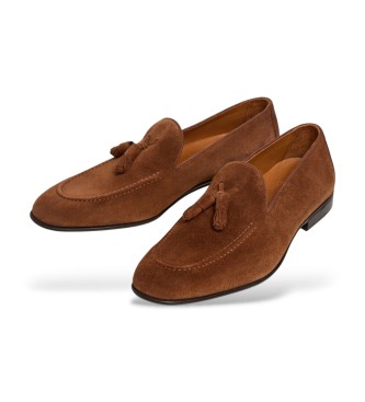 Hackett London Brown suede Regal Tassel shoes