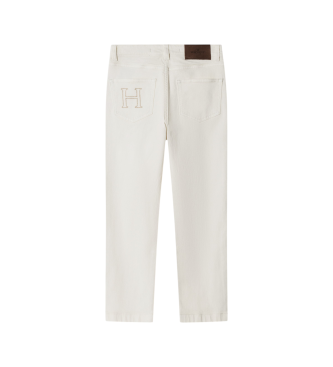 Hackett London Relax Fit-bukser Ecru Wash hvid