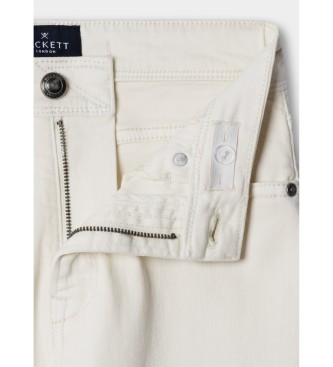 Hackett London Relax Fit-bukser Ecru Wash hvid