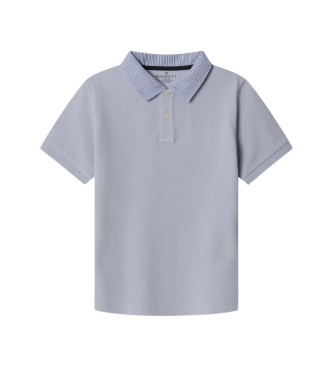 Hackett London Polo en seersucker bleu clair