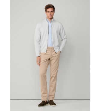 Hackett London Piqu� sweatshirt met grijze ritssluiting