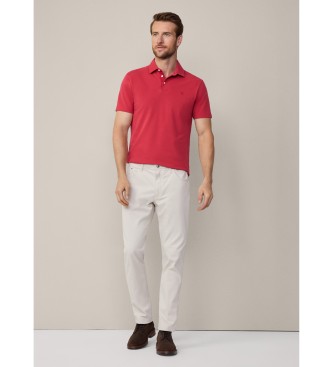 Hackett London Czerwona koszulka polo Selvedge