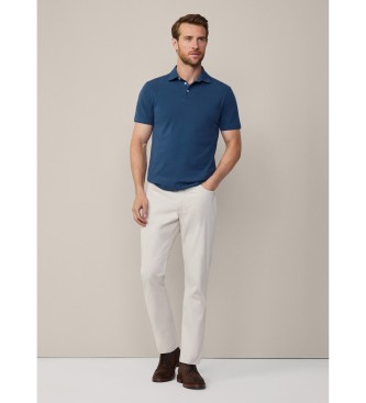 Hackett London Niebieska koszulka polo Selvedge