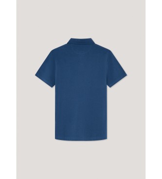 Hackett London Selvedge blue polo shirt