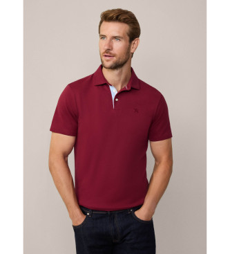 Hackett London Selvedge-Poloshirt mit roter Knopfleiste