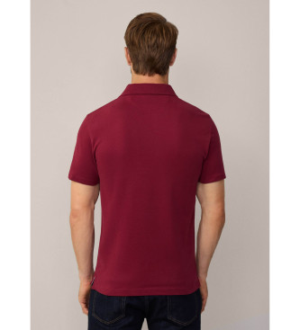 Hackett London Selvedge-Poloshirt mit roter Knopfleiste