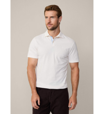 Hackett London Hvid poloshirt med selvedge-lukning