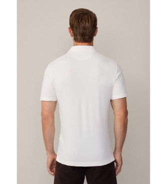 Hackett London Selvedge Placket white polo shirt