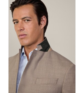 Hackett London Semi Plain Texture Beige Blazer