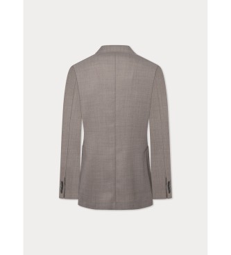 Hackett London Semi Plain Texture Beige Blazer