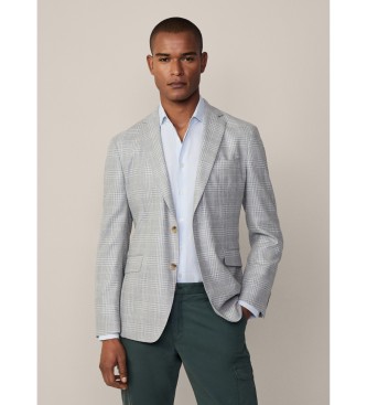 Hackett London Grauer Seidenblazer