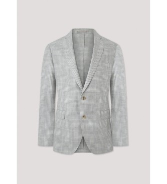 Hackett London Grijze zijden blazer