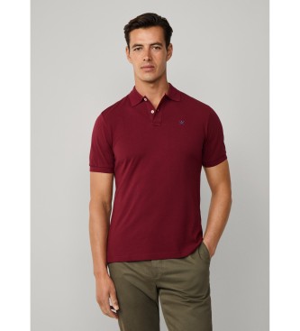 Hackett London Polo Logo Slim Fit bordowe