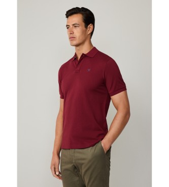 Hackett London Polo Logo Slim Fit bordowe