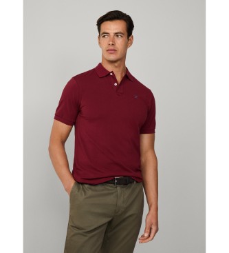 Hackett London Polo Logo Slim Fit bordowe