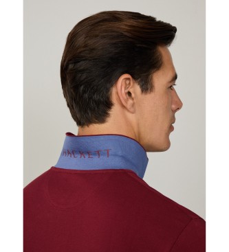 Hackett London Polo Logo Slim Fit bordowe
