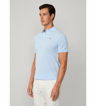 Hackett London Polo Logo Slim Fit niebieskie