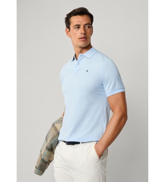 Hackett London Polo Logo Slim Fit niebieskie