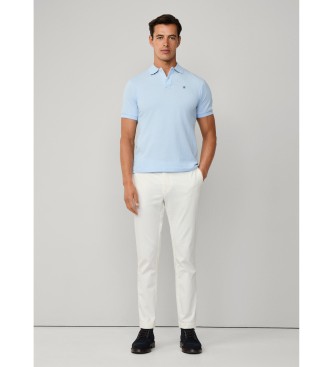 Hackett London Polo Logo Slim Fit niebieskie