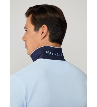 Hackett London Polo Logo Slim Fit niebieskie