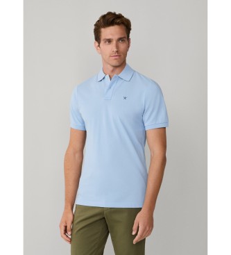 Hackett London Polo piqu� fit slim azul claro