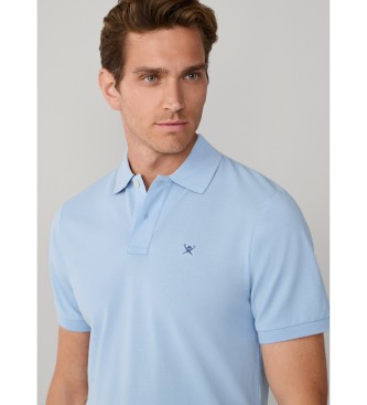 Hackett London Polo piqu� fit slim azul claro