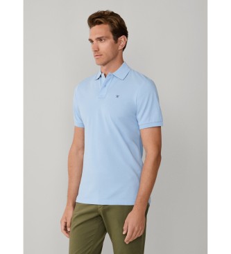 Hackett London Polo piqu� fit slim azul claro