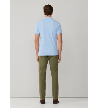 Hackett London Polo piqu� fit slim azul claro