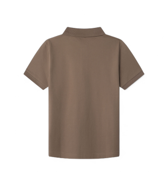 Hackett London Polo com logtipo pequeno castanho