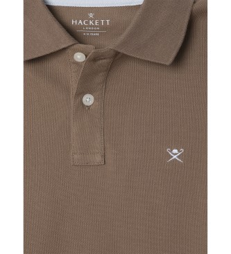 Hackett London Polo com logtipo pequeno castanho