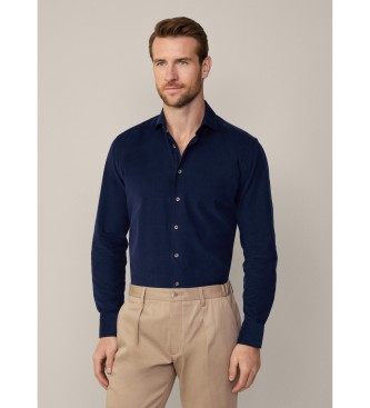 Hackett London Camicia elegante in babycord blu scuro