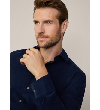 Hackett London Camicia elegante in babycord blu scuro