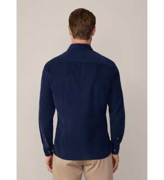 Hackett London Camicia elegante in babycord blu scuro