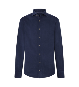 Hackett London Camicia elegante in babycord blu scuro