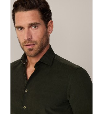 Hackett London Camisa Smart Babycord verde