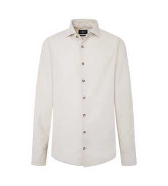 Hackett London Smart Babycord-skjorta off-white ecru