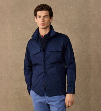 Hackett London Marineblå skjortejakke Overshirt