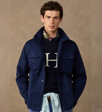 Hackett London Marineblå skjortejakke Overshirt