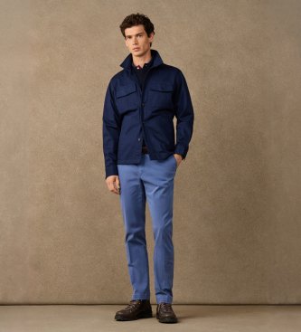 Hackett London Marineblå skjortejakke Overshirt