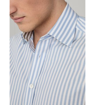 Hackett London Bld bengalsk stribet skjorte stlbl