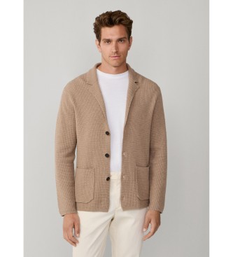 Hackett London Beige gebreide jas
