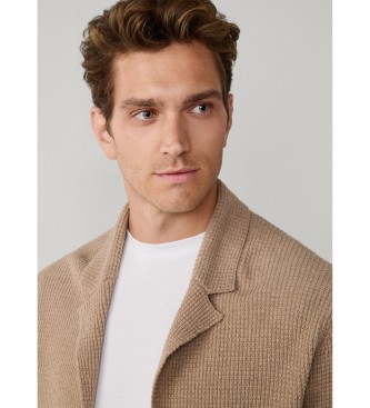 Hackett London Beige gebreide jas